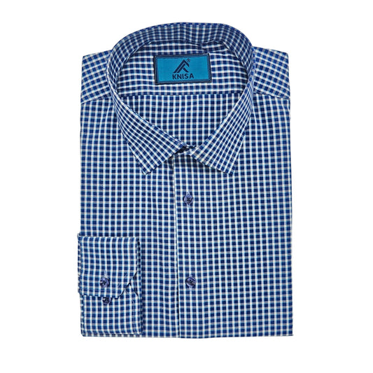 KNisa Classic Royal Blue Checkered Shirt