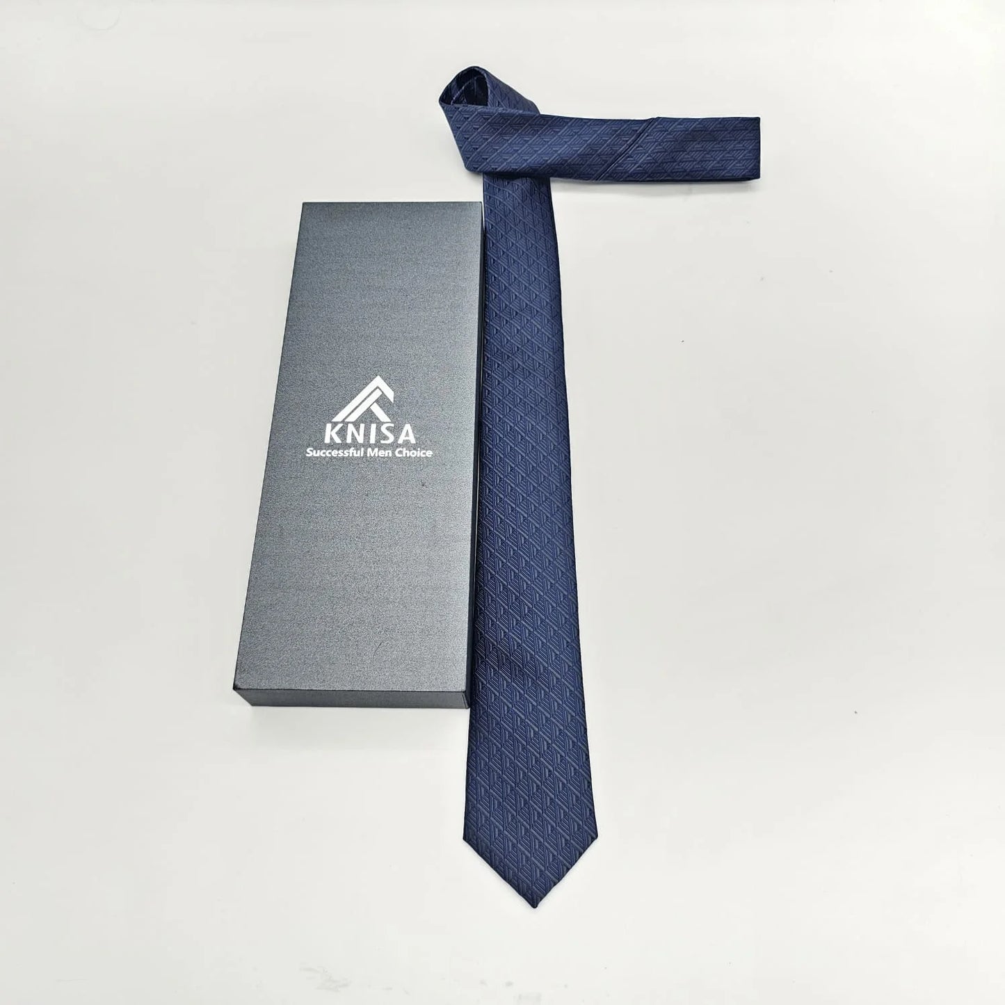 Dark Blue Diamond Check Tie