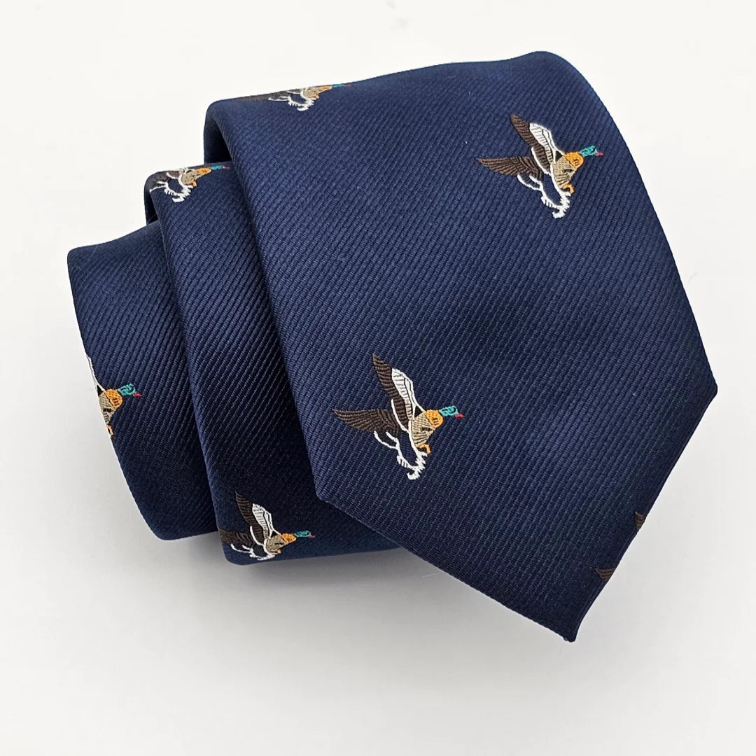 Dark Blue Tie Been with Pocket Square