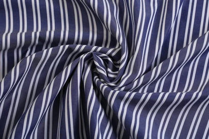 Dark Blue Wide & White Strip Shirt