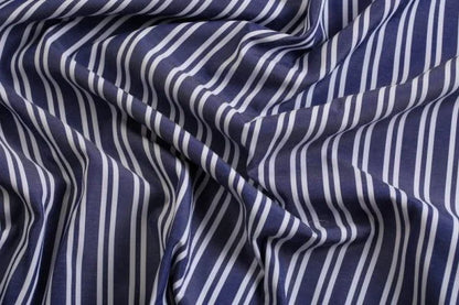 Dark Blue Wide & White Strip Shirt