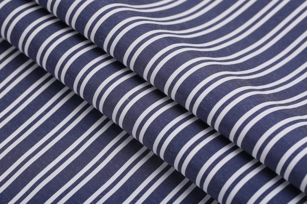 Dark Blue Wide & White Strip Shirt