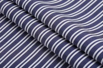 Dark Blue Wide & White Strip Shirt