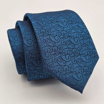 Dark Ferozi Black Embroidery Tie