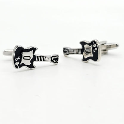 Guitar Type Black Cufflink