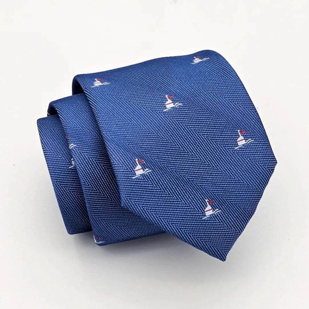 Light Blue Tie White Duck with Pocket Square - KNisa Premium Men's Fashion Brand