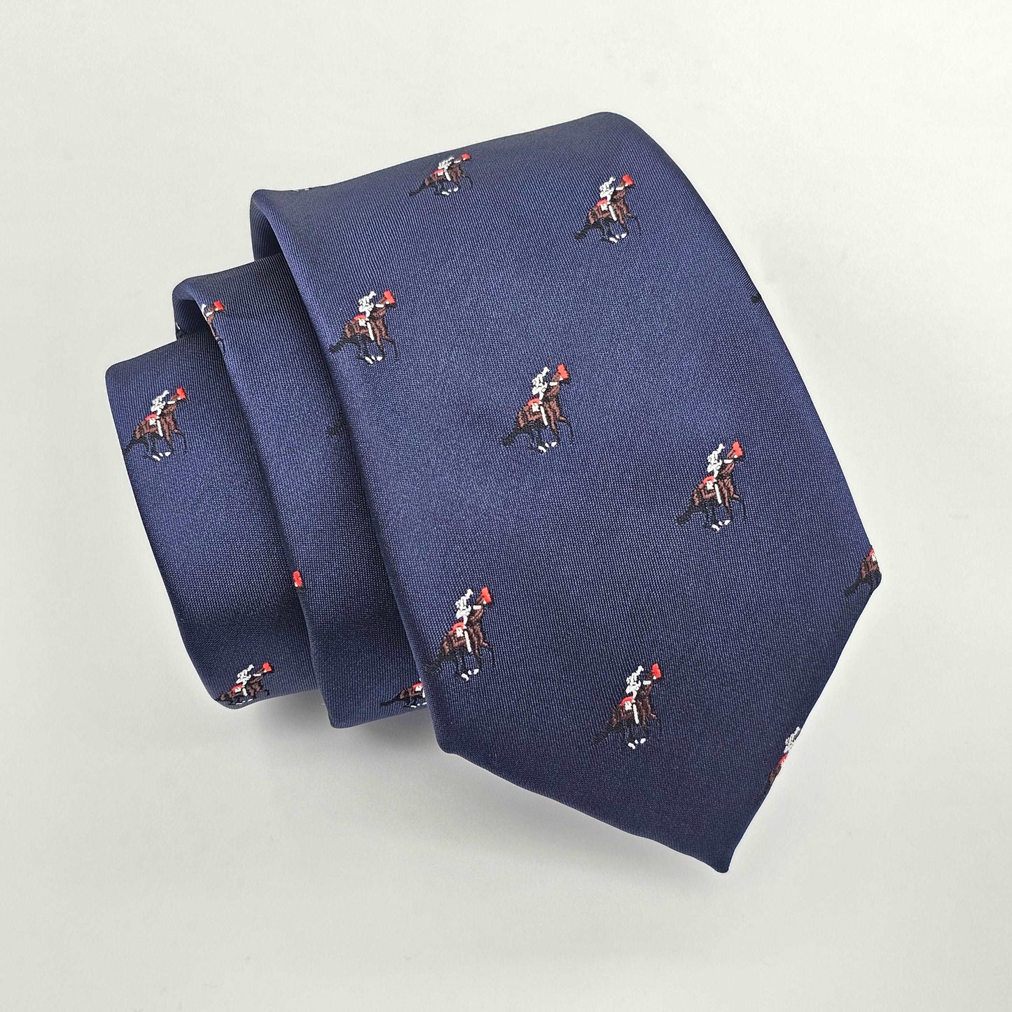 Navy Blue Tie With Hourse Detail