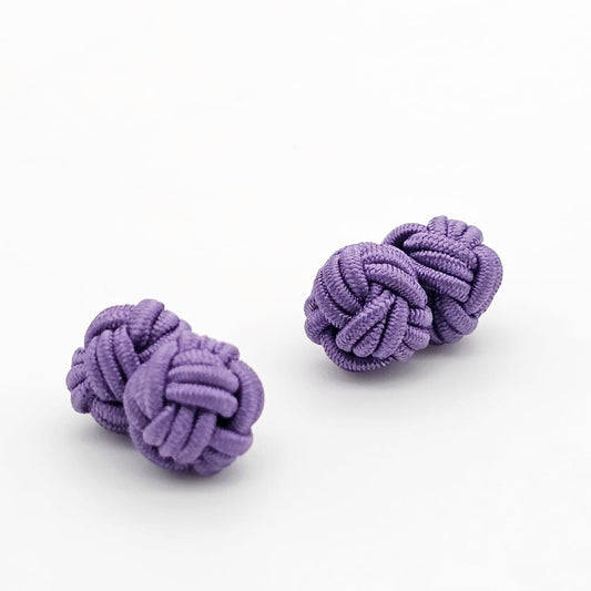 CUFFLINK SILK KNOT, TYPE UNI-COLOR TWIN-FIST, PURPLE