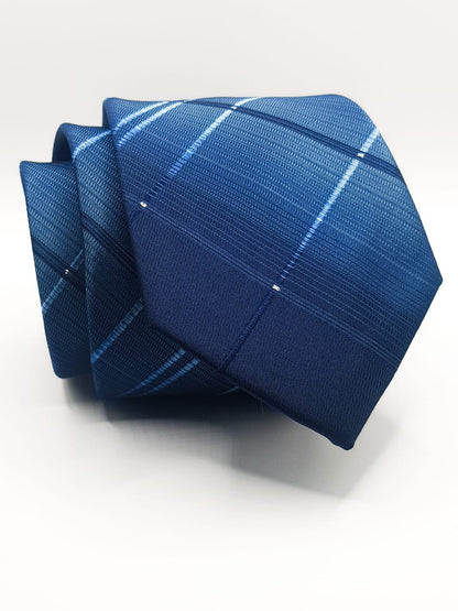 Royal Blue Plaid Silk Tie