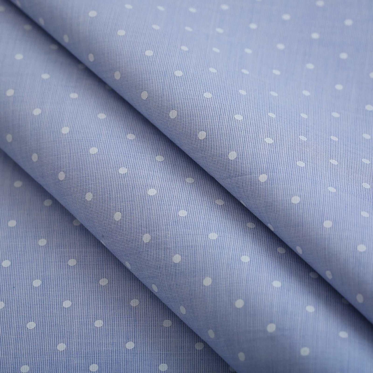 Sky Blue White Dotted Shirt