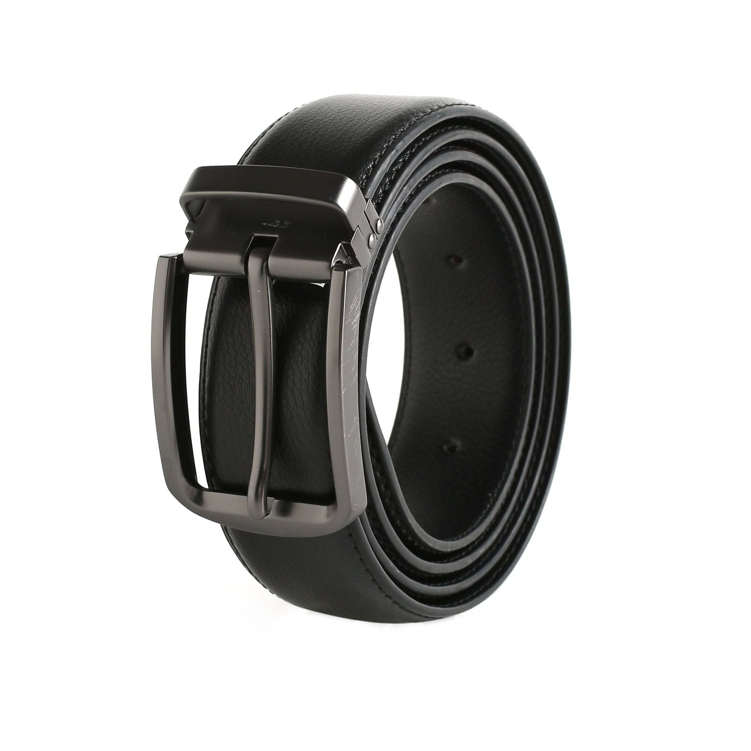 Black Leather Belt wit Premium Buckle - KNisa Premium Men's Fashion Brand