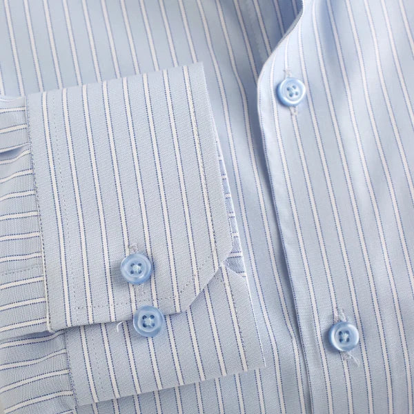 White Pin Strip Oxford Blue Shirt