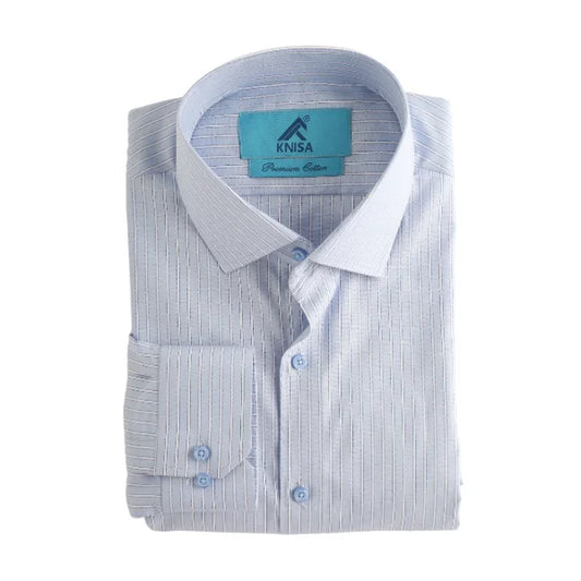 White Pin Strip Oxford Blue Shirt