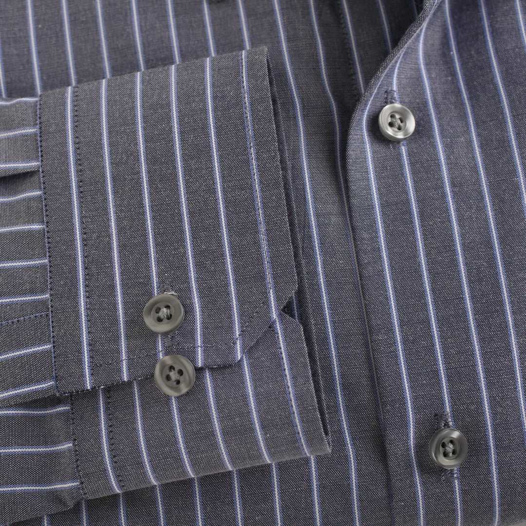 Grey Blue Pin Strip Shirt