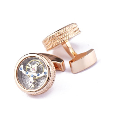 Regal Clock Golden Cufflink