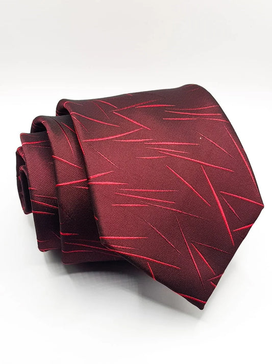 Dynamic Striped Charm Tie With Pocket Square