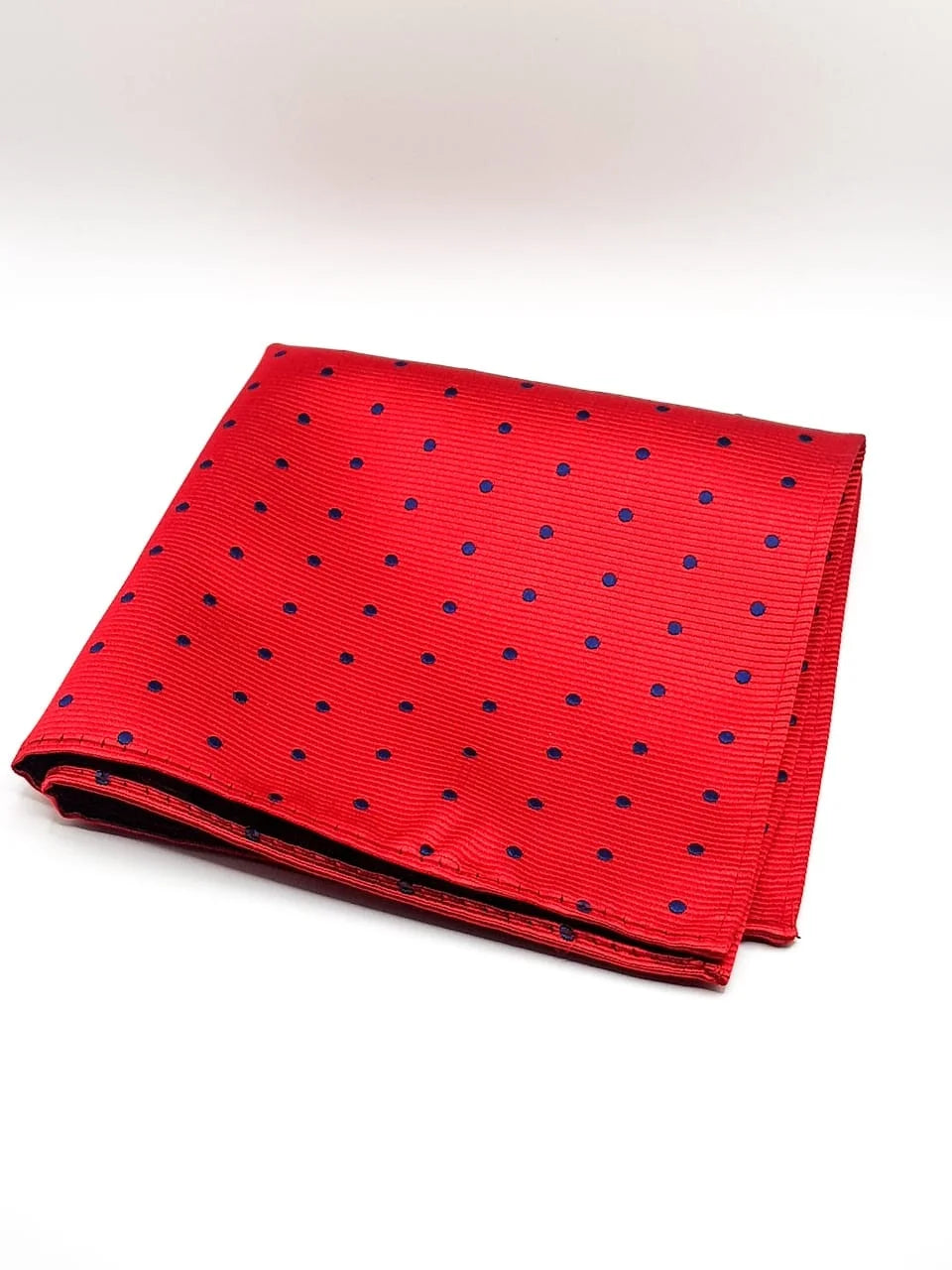 Polka Dot Red Tie With Pocket Square