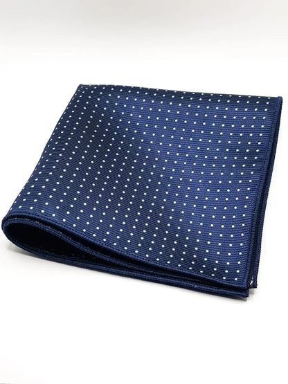 Polka Dot Blue Elegance Tie With Pocket Square