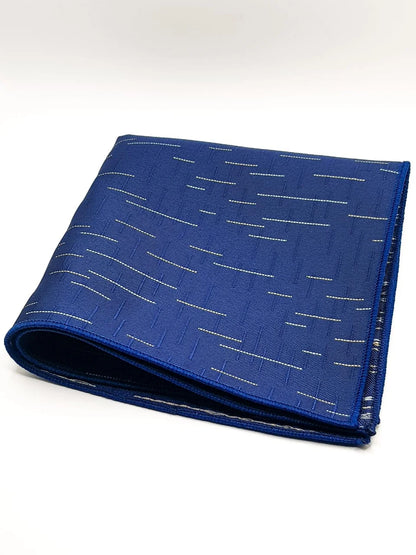 Royal Blue Stripes Tie with Pocket Square