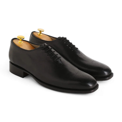 Handmade Men’s Black Calf Leather WholeCut Oxford Shoes