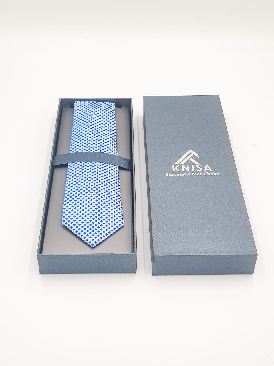 White-Blue Checkered Ties