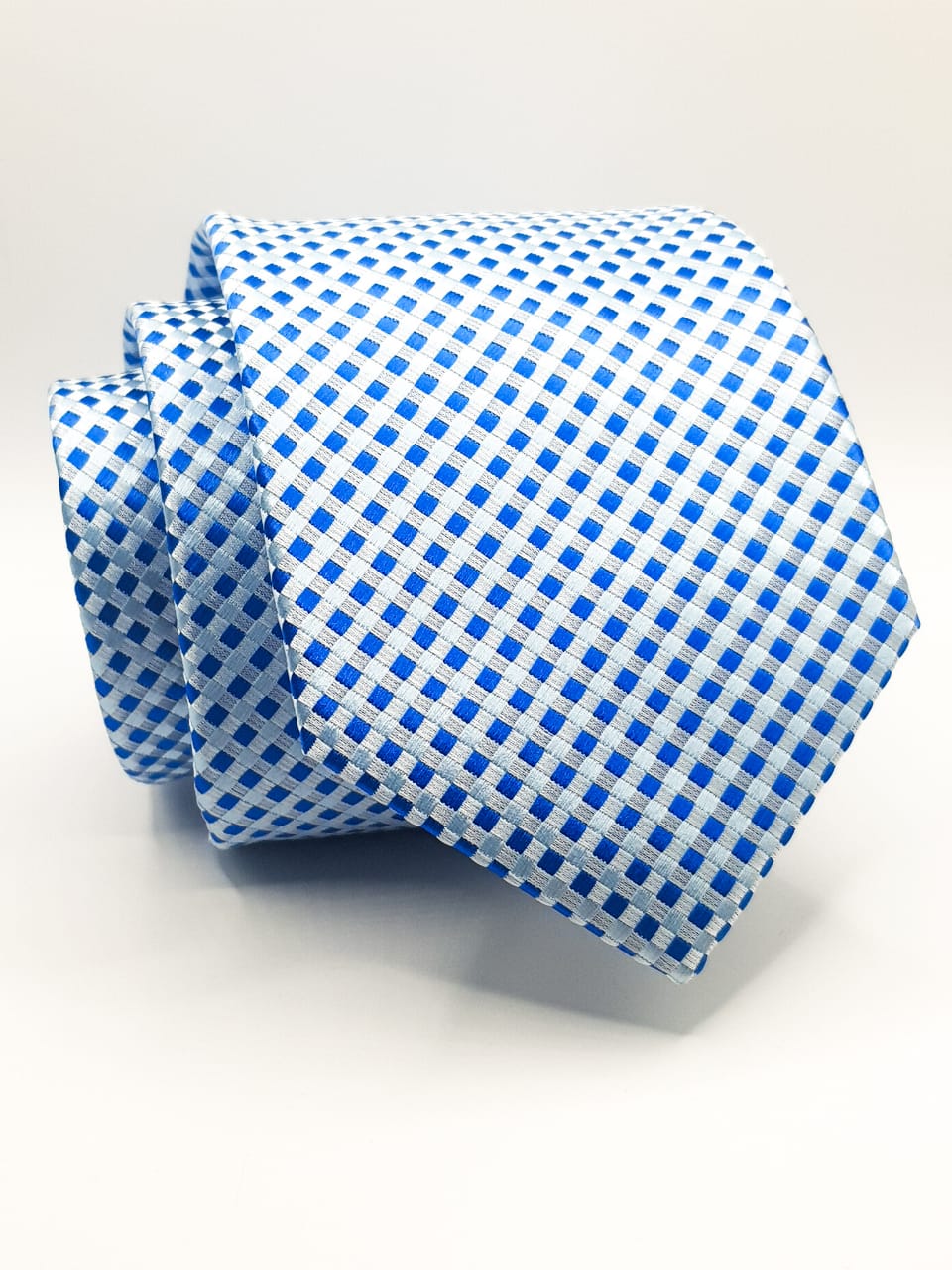 White-Blue Checkered Ties