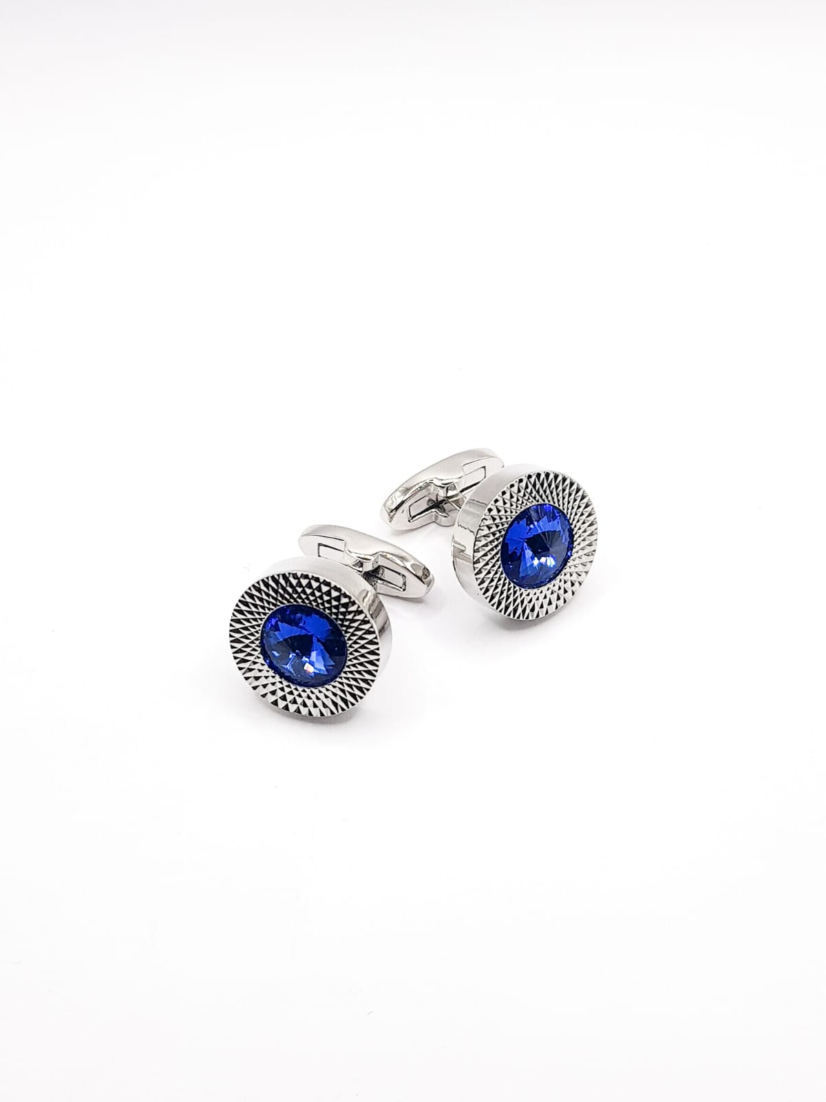 Luxury Men Sea Blue Crystal Cufflinks