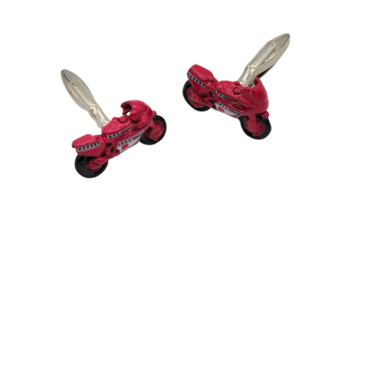 Red Sports Bike Cufflink