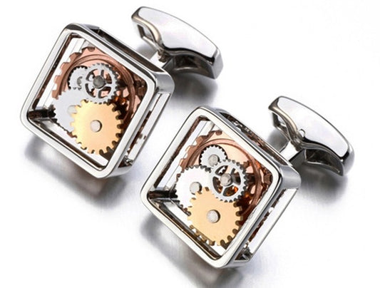 Gear Silver Cufflink