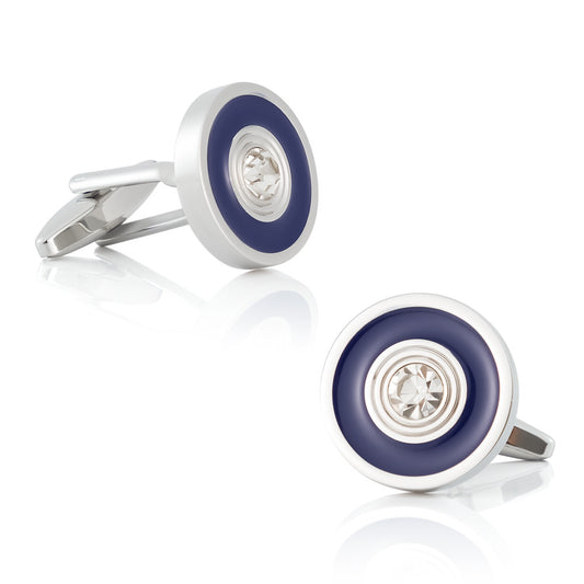 Navy Halo with Crystal Core Cufflinks