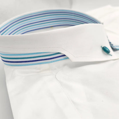 White Business Shirt with Rainbow Detail