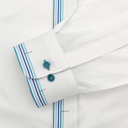 White Business Shirt with Rainbow Detail