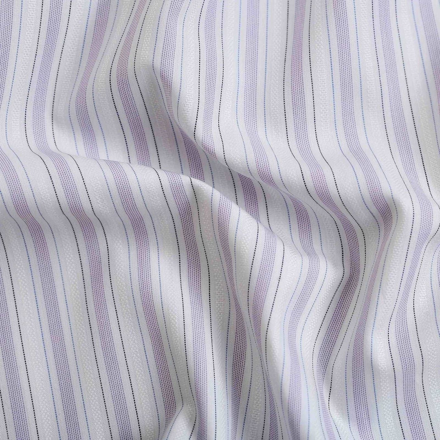 White Purple Textured With Black Blue Pin Strip Shirt