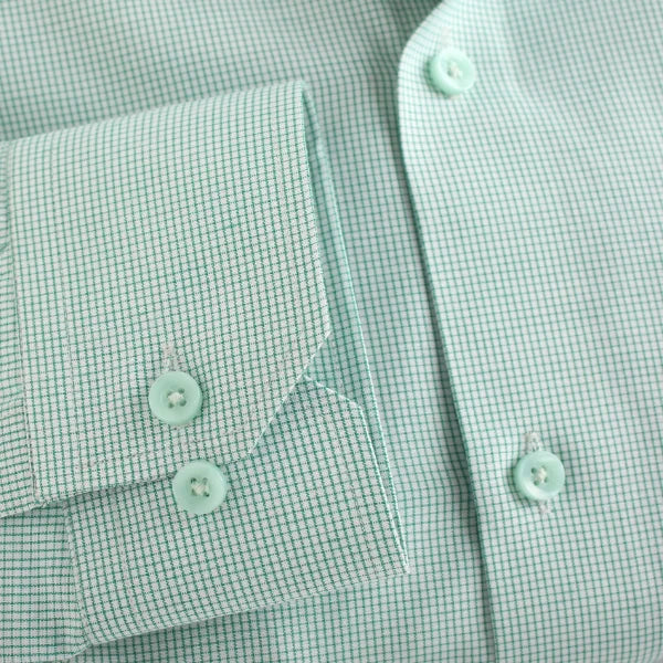 White & Green Box Pattern Shirt