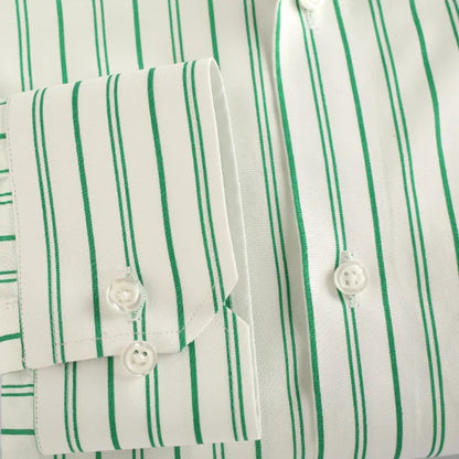 Wide White Green Pin Strip Shirt