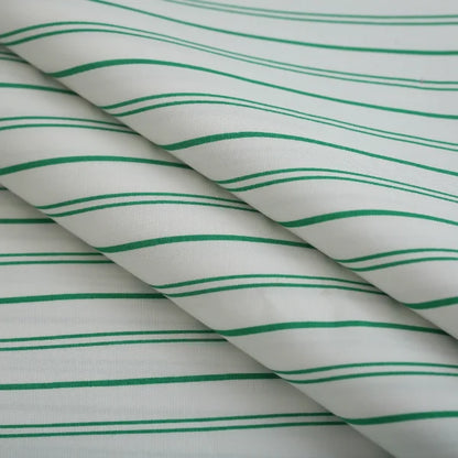 Wide White Green Pin Strip Shirt